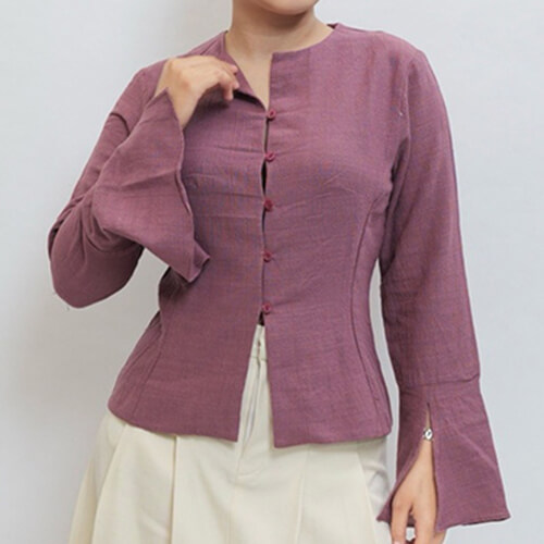 Lucy Top Linen Fitted